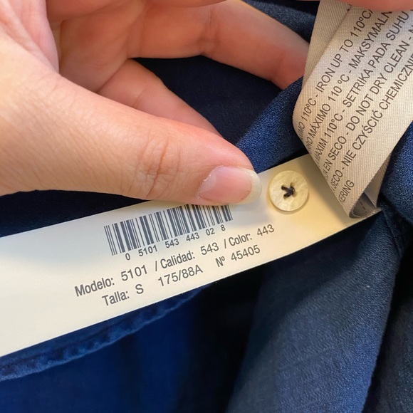 Massimo Dutti Navy Popover Blouse - Picture 7 of 12